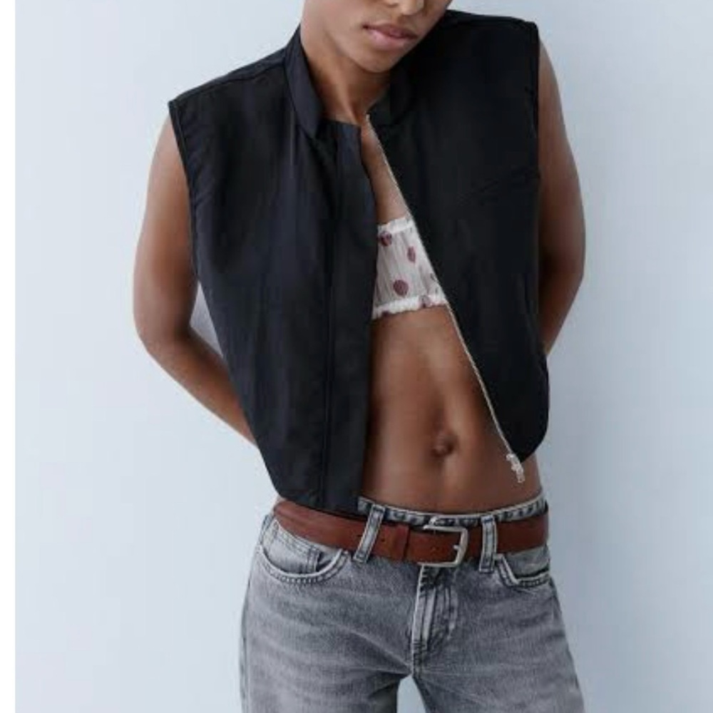 Zara Black Cropped Vest S